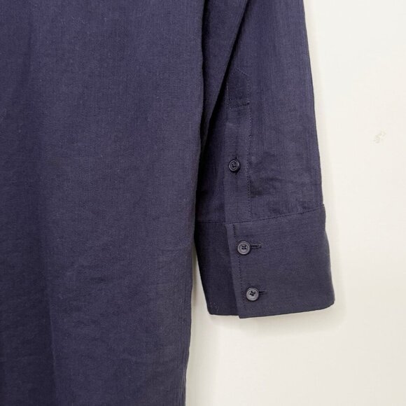 💙 NWT! Treasure & Bond Sheer Navy Blue Button-Down Top Beach Cover-up Size S - Picture 4 of 5